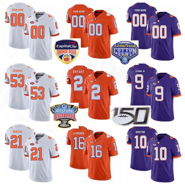 

ncaa college football 7 mike williams jersey clemson tigers 9 wayne gallman ii 28 cj spiller james davis tajh boyd white orange purple, Black