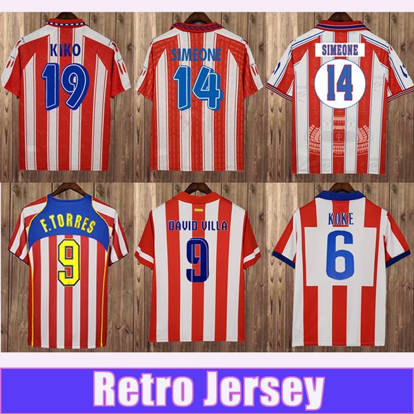 

2004 2005 f. torres kiko retro soccer jerseys simeone esnaider david villa koke godin diego costa forlan kun aguero griezmann mandzukic home, Black;yellow