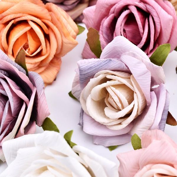 

7cm artificial wild rose of silk flower heads for wedding decoration diy wreath gift box scrapbooking craft fake jllval