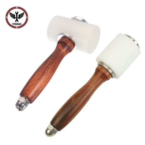 handheld t type leather hammer wooden handle nylon leather carving mallet carving hammer / diy installation tool
