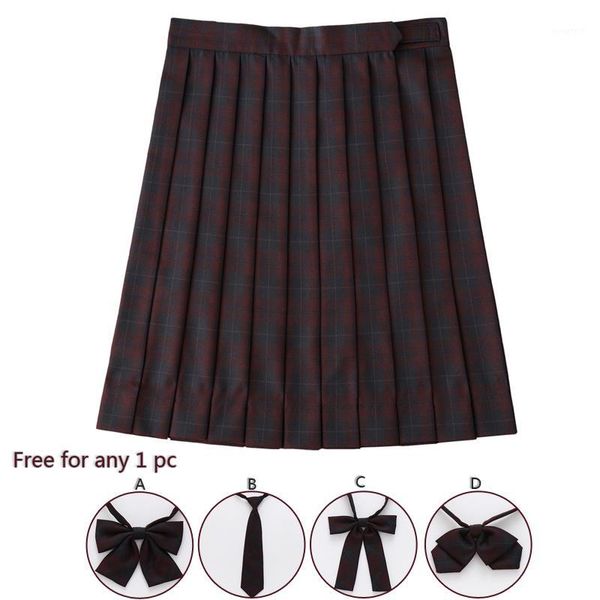 

romantic heartbeat jk school uniform students cloths summer women mini pleated skirts high waist bow tie girls sweet skirt1, Black
