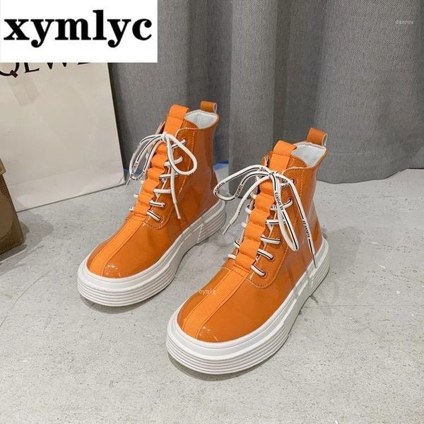 

boots autumn/winter thick-soled women's fashion trend british wind muffin leisuer leather casual shoes1, Black