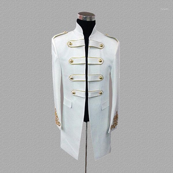 

blazer men suits designs jacket mens stage costumes for singers clothes dance star style dress punk rock black white1, White;black