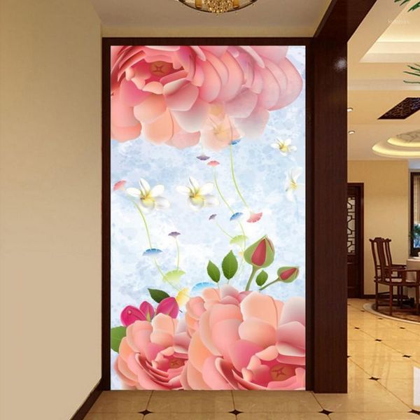 

drop shipping custom p wallpaper hand painted roses entrance mural bedroom mural living room aisle background wallpaper1