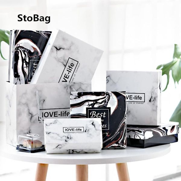 

stobag 10шт best for you white black marble подарочные коробки шоколадное печенье запеченный торт украшения поставки коробки event партии bb