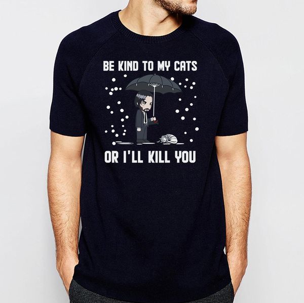 

keanu be kind to my cats funny t shirt for men 2020 summer 100% cotton short sleeve tee male animal fashion streetwear, White;black