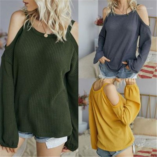 

neck strapless long sleeves tee designer new female casual loose tshirts women plaid t-shirts fashion trend autumn round, White