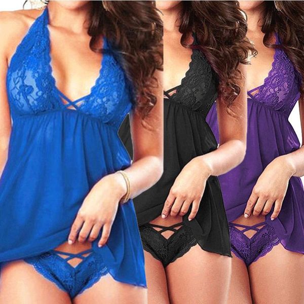 

s-2xl сексуальное кружево halter нижнее белье женское белье женское кружева v-образным вырезом женское белье сексуальное горячее эротическое, Black;white