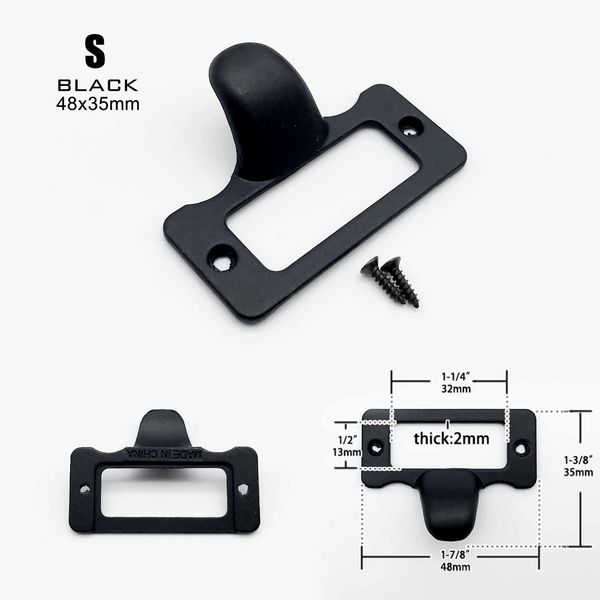 

2pcs small heavy duty brass black decorative furniture cabinet drawer label pull tag frame handle file name card holder wmtztr loveshop01