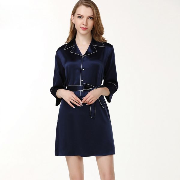 

momme spring 19 100% silk nighty nightgown of genuine bpyv, Black;red