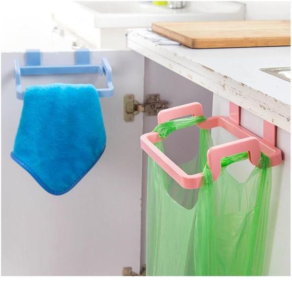 

kitchen plastic garbage bag rack holder cupboard door back hanging trash rubbish bag storage shelf tools drop bbymgu