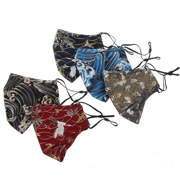 

washable masks print mouth 5/3/1pc men waves windproof anti dust fashion protective mask breathable mascarillas