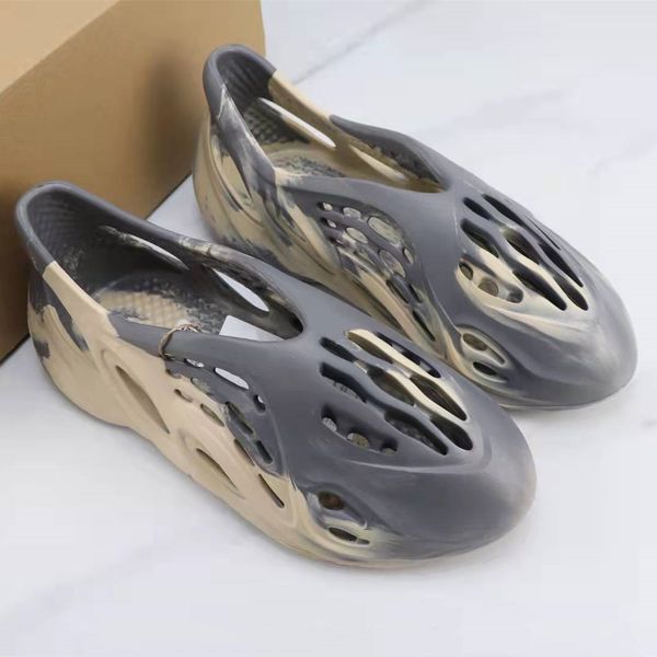 

fashion hollow out designer sandals pure color sand cream clay slip on comfortable slides slippers summer outdoor beach men women flat shoes, Black