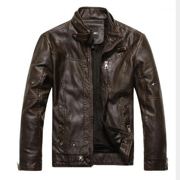 

wholesale- vxo leather jacket men bomber jacket jaqueta de couro male csaco men stand collar motorcycle jackets veste homme velvet leather1, Black