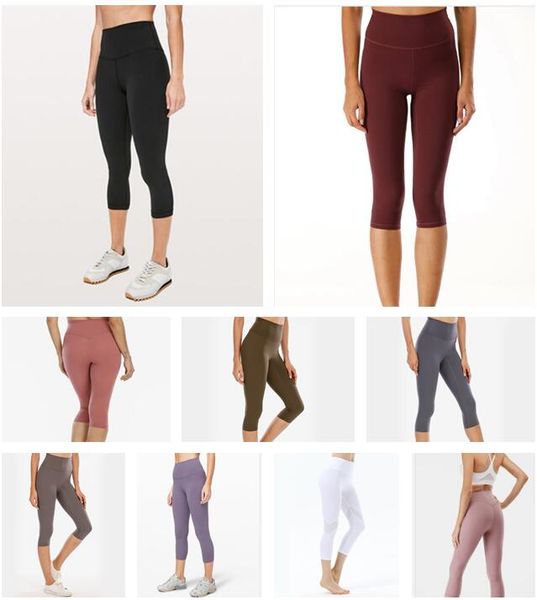 

active pants 2022 womens stylist lu high yoga pants leggings yogaworld women workout fitness set wear elastic fitness lady full tights solid