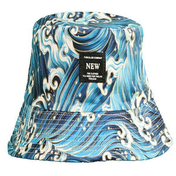 

panda print fisherman hat female surfer beer fish design double-faced fighting hat male summer outdoor sun hat, Blue;gray