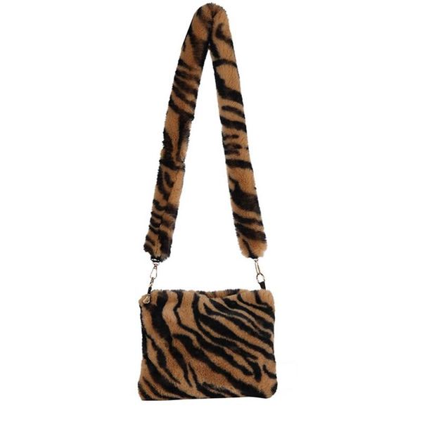 

cross body women leopard print plush shoulder crossbody bag tote satchel messenger purse l9be
