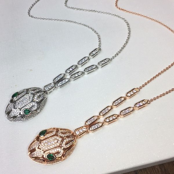 

bgari snake necklaces jewelry set with diamonds 18k gold plated highest counter quality necklace luxury designer official reproductions gift, Silver