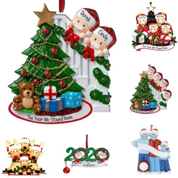 

christmas ornament diy greeting 2020 survivor family quarantine xmas birthday party social distancing new year tree pendant hh9-3334gej5