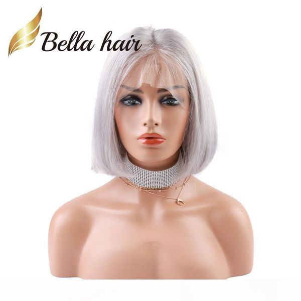

halloween's sale grey color bob style wig colorful human hair wigs bob style density 180% thickness full lace wig julienchina bella hai, Black