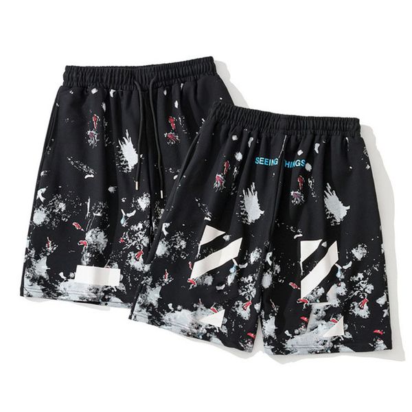 

ofs luxury shorts white brand men's fashion designer shorts summer casual sports pants loose arrow printed reflective stripe short blac, White;black