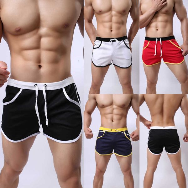 

mens jogging summer men's marathon running training crossfit fitness run sports shorts 2xl, White;black