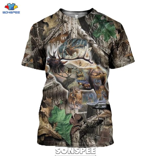 

hunting deer camouflage leaf animal 3d print shirts hentai anime oversized men clothing