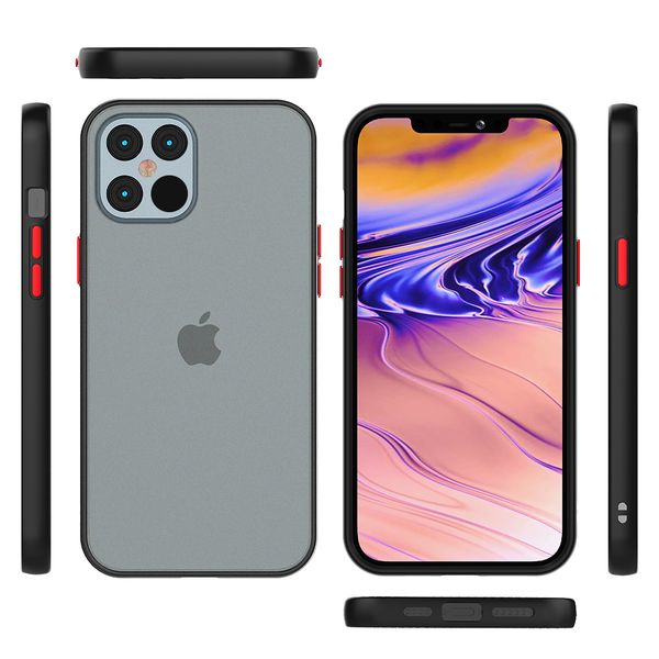 

for iphone 12 6.1 phone case anti fingerprint frosted cell phone case pc tpu case for iphone 12 pro max