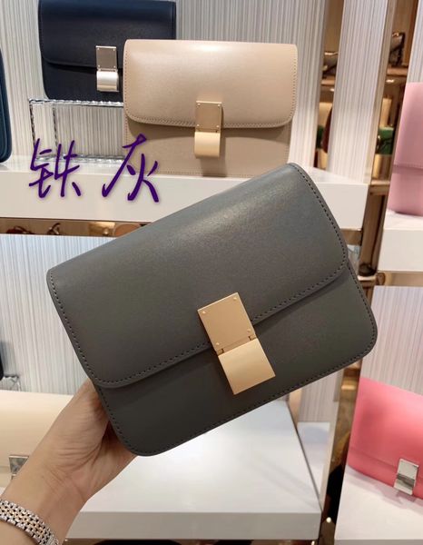 

2019 versatile women's simple mini tofu box small square leather one shoulder messenger bag