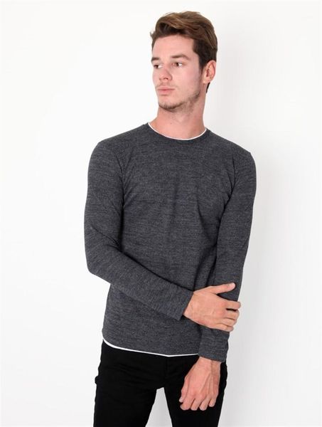 

bike collar gray male knitwear sweater1, White;black