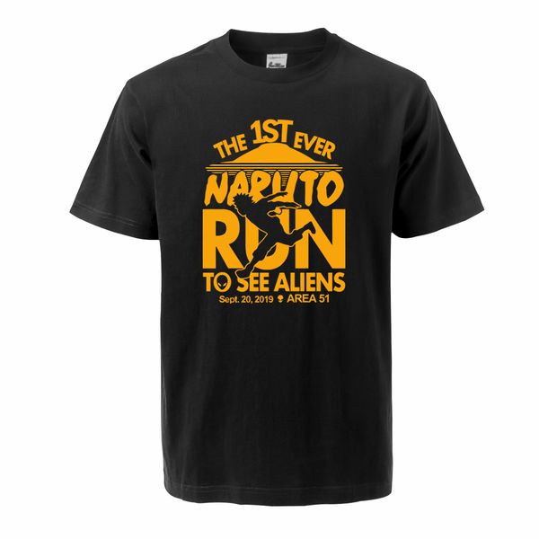 

sport naruto run for aliens men t shirts 2020 summer area 51 tees 100% cotton short sleeve casual t-shirts japan anime streetwear