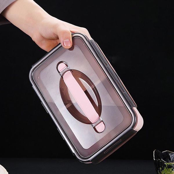 

новый 1000ml японский детский lunch box микроволновая бенто коробка с отсеками healthy соломы пшеницы bento box герметичный контейнер еды qy