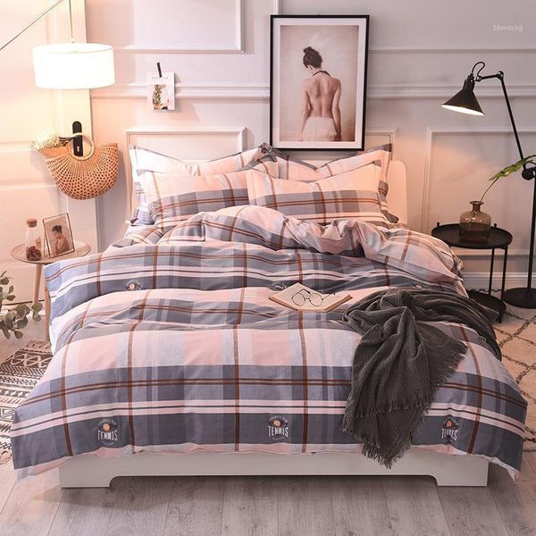 

luxury brushed cotton soft duvet cover set printed twin  king size 3/4pcs bedding set comforter cover bed sheet pillowcase1