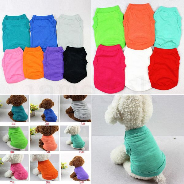 

t summer solid fashion shirts vest cotton puppy small dog clothes pet apparel dc423