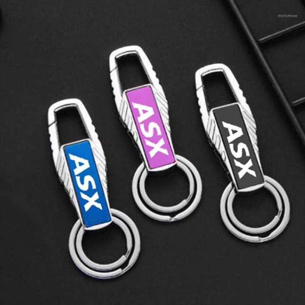 

keychains metal car logo keychain key ring alloy buckle waist chain accessories for mitsubishi asx 2021 20211, Silver