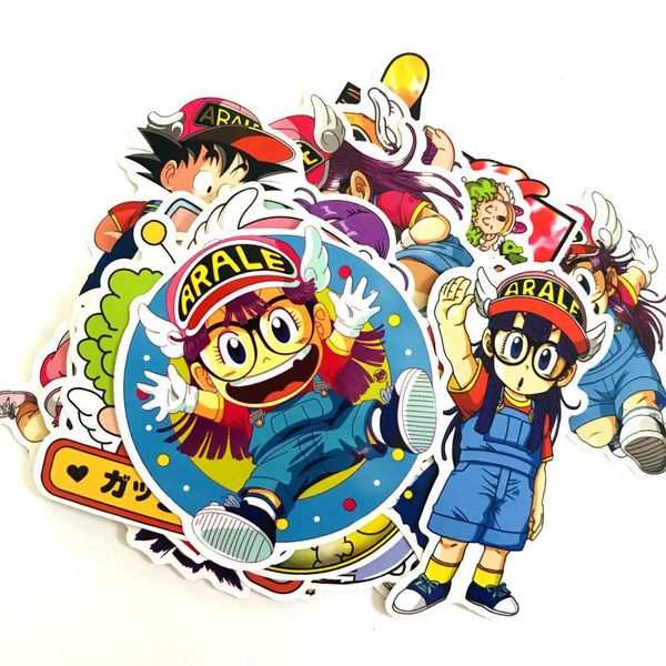 

24pcs kawaii self made dr. slump alrale girl sticker for bike motorcycle phone laptravel luggage sticker decals wmtyot