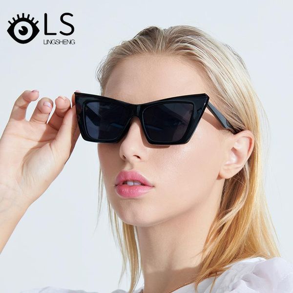

sunglasses ls style women's men's fashion butterfly frame 2021 trend personality cat's eye yj006, White;black