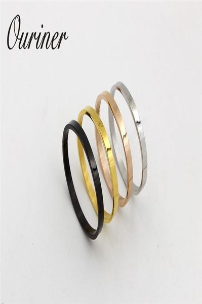 

простая пара ювелирных изделий из нержавеющей стали розовое золото-цвет гладкий любовник браслет пряжка ловца браслеты браслеты для мужчин ж, Black