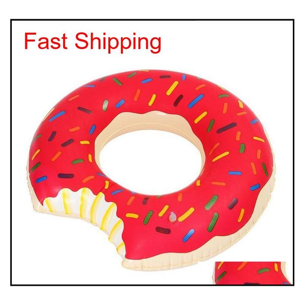 

90cm inflatable donut swimming ring gigantic donut swimming float pool floats strawberry and chocolate swim rings floating tubes yjpn