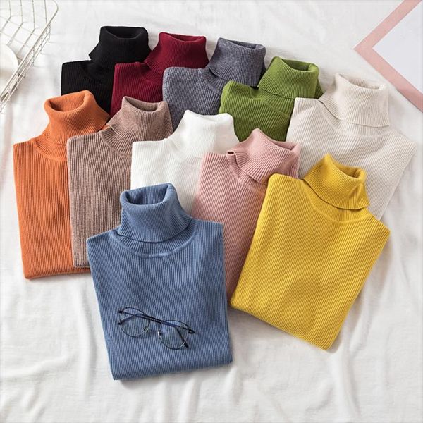 

turtleneck solid pullovers women sweaters winter vintage ladys knitted sweaters female korean long sleeve kawaii casual jumper, White;black