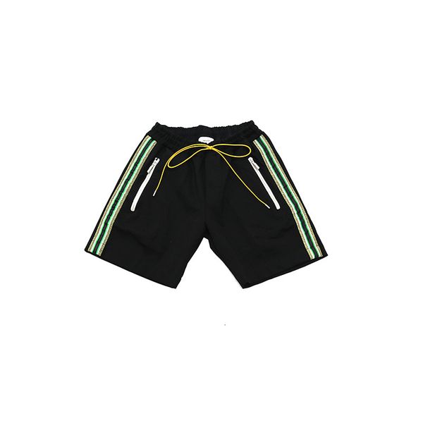 

rhude 19ss green gold striped shorts, Black