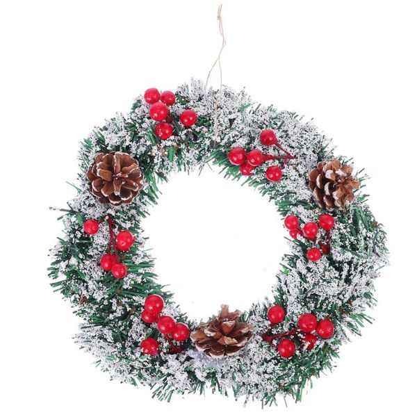 

1pc christmas wreath ornament emulational garland door shop window decoration