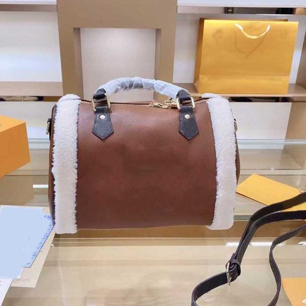 

women shoulder bag purse quality crossbody pillow bag lady lamb wool handbag high capacity tote pouch