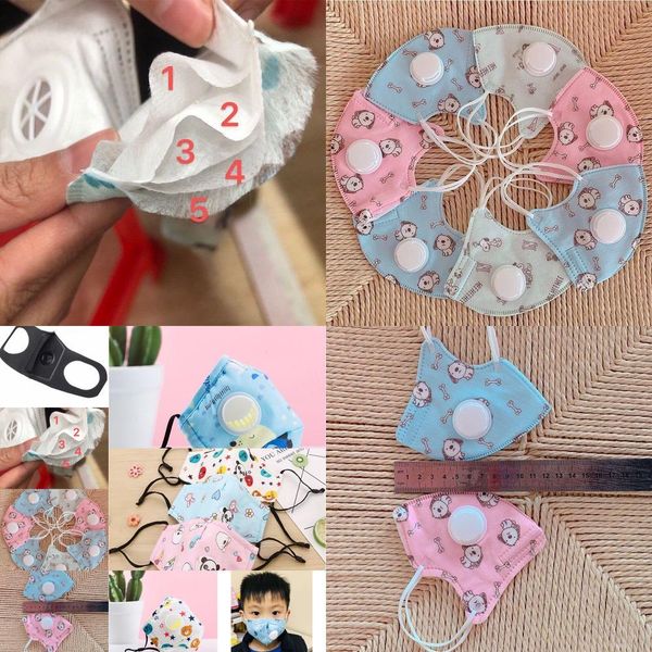 

protection dustproof cartoon 5 lovely face double valve filter breather masks reusable w0oh s layers iaotp