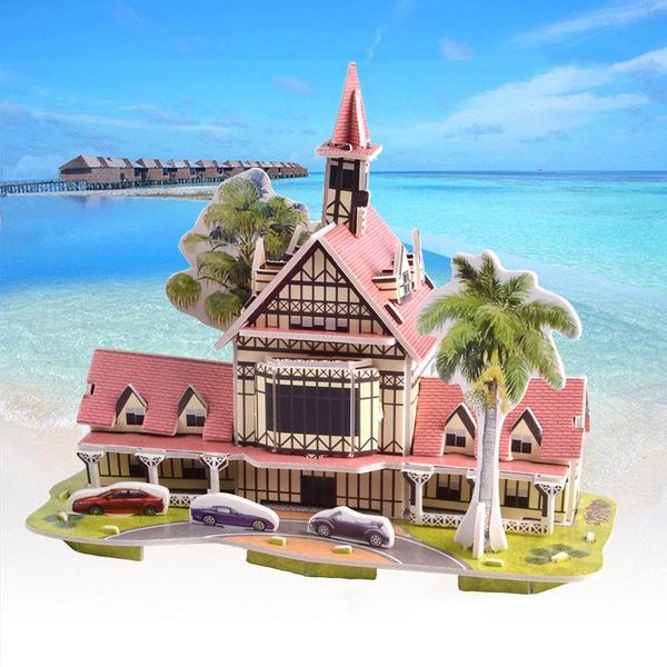 

дом для детей 3d трехмерное головоломки дом мальчик девочка игрушка 4 5 years old поделки ручной бумаги модель wmtcvs bdegarden