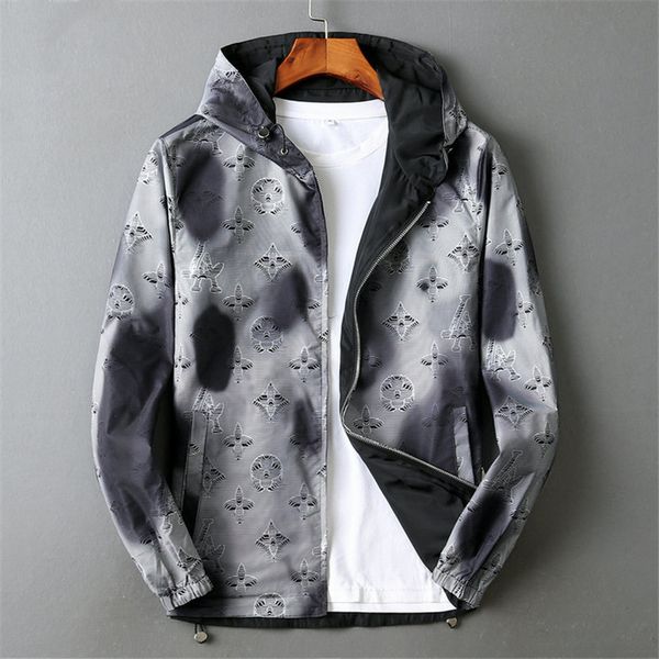 

luxury designer reversible mens jacket windbreaker long sleeve mens floral jackets clothing zippe up jacket coat plus size clothes 0-12, Black;brown