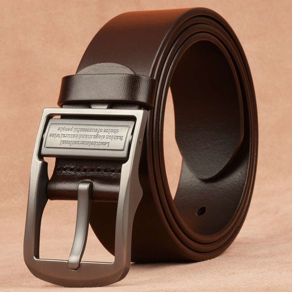 

counter needle buckle, pure leather pants belt, men's casual 9, Black;brown