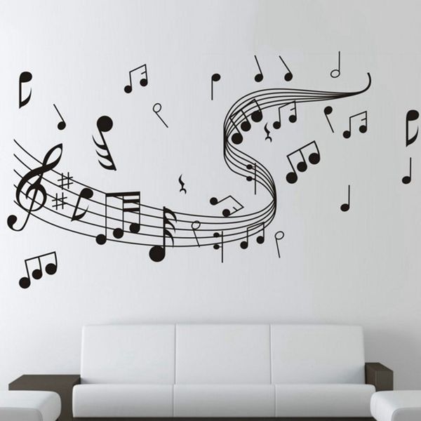 

2020 new art music note wall sticker for bedroom decor music room decoration house decal mural home wallpaper wallsticker