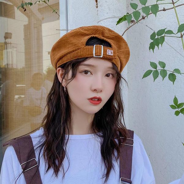 

202010-shi8744 autumn spring british academic style lady beret hat men women leisure painter hat, Blue;gray