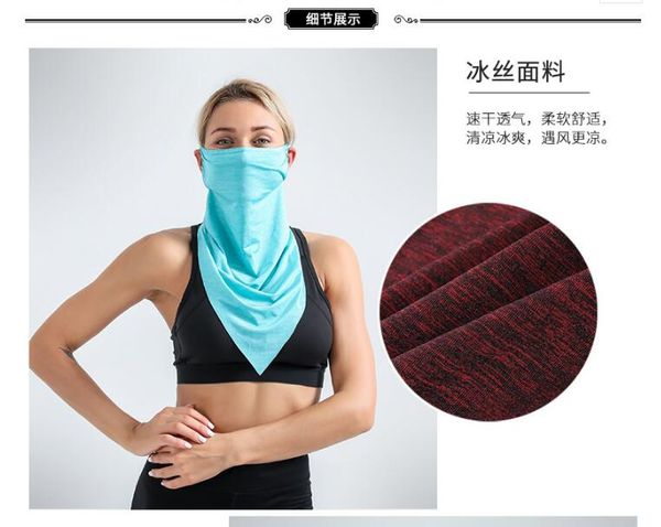 

party magic mesh triangle riding mens hanging ice scarf mask womens scarf silk masks ear color and various breathable bbywb bdehome, Black